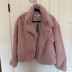 Women’s Stoosh Pink Cropped Fur Coat